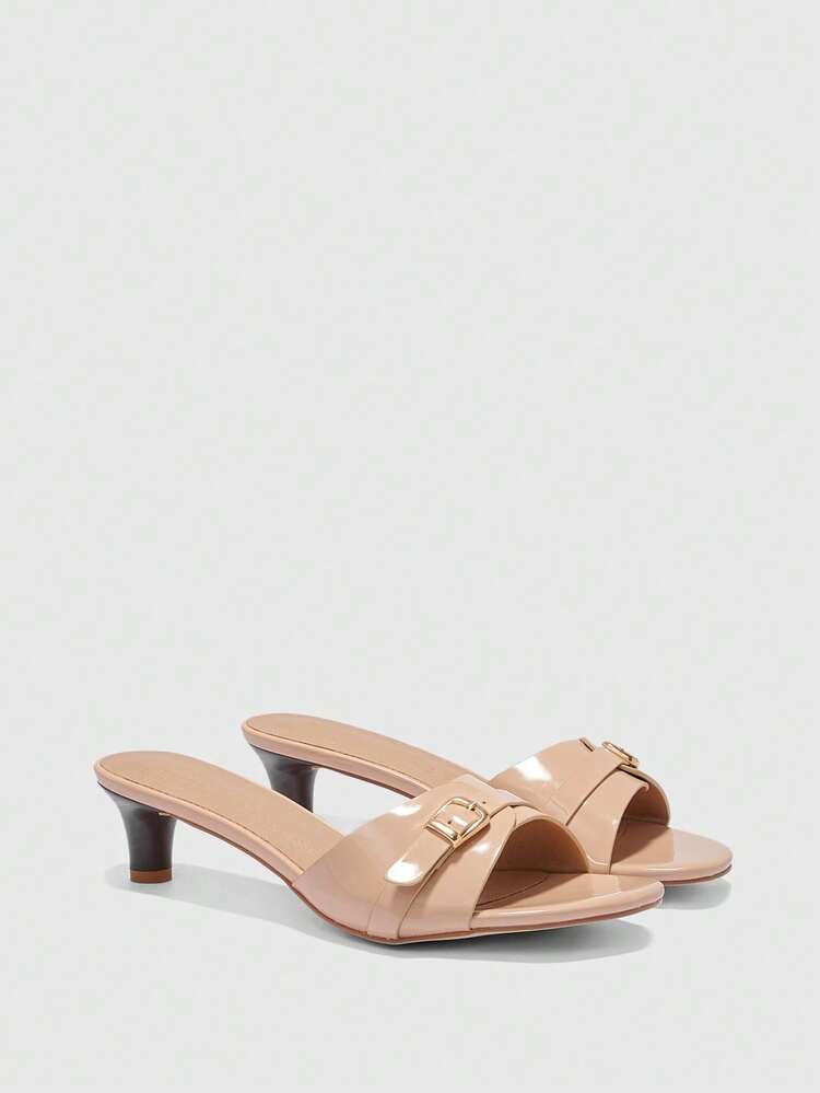 CUCCOO BIZCHIC Women's Square Toe Rhinestone Ankle Strap Sandals For Christmas