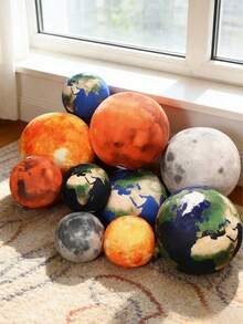 POKOJA LAND 行星毛绒抱枕玩具，逼真的地球、太阳、月亮、火星和其他行星毛绒填充玩偶靠垫，太空主题装饰枕，桌面装饰，床沙发装饰收藏，生日礼物、万圣节、复活节、感恩节、儿童节和其他节日惊喜，派对礼物 - 彩色 - 查看 13