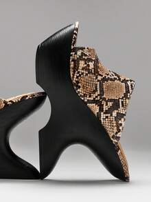 SHUZIA Sandal đế xuồng dày dặn, gợi cảm, họa tiết da rắn dành cho nữ. - Nhiều màu - Xem 6