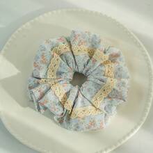 French Country Sweet Style Large Intestine Hair Band Lace Floral Bathroom Hair Accessory, Suitable For Daily Decoration And Festival Gifts - Broken flower - View 9