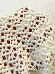 Elamini 女士时尚可爱性感沙滩彩色V领3D立体镂空长袖针织开衫毛衣，夏季 - 彩色 - 查看 5