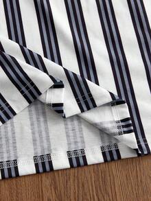 SWAVVY Men's Striped Casual Commuter Short Sleeve Polo Shirt - Multicolor - View 5