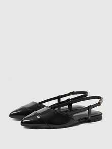 Sleekvia Women's Buckle Design Casual Versatile Flat Shoes - Black - View 2