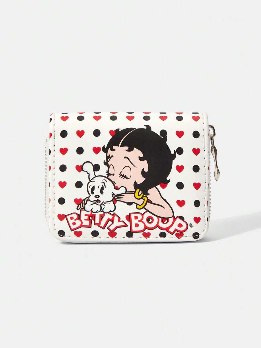 Betty Boop x SHEIN 1 Ví ngắn thời trang in hình chấm bi môi Love - Nhiều màu A - Xem 1