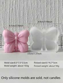 1 Bộ 3 khuôn silicon hình nơ, khuôn nến thơm 3D, có thể dùng để làm nến thơm DIY, đồ trang trí bằng đá thơm thạch cao, đúc nhựa và các vật liệu khác, khuôn đa năng, thích hợp cho trang trí lễ hội, thiền định và các dịp khác, khuôn sản xuất đồ trang trí nhà cửa rất ấn tượng. - trắng - Xem 11