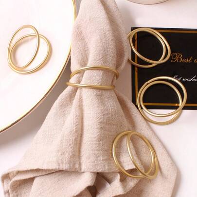 2/24 Adet Metal Spiral Peçete Halkası, Masa Süslemeleri, Düğünler, Partiler ve Ziyafetler İçin Mükemmel (Mat Altın).