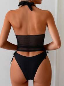 Swim Chiccia Bộ bikini 2 mảnh dành cho nữ, kiểu dáng thường ngày, thích hợp cho kỳ nghỉ. - màu đen - Xem 2