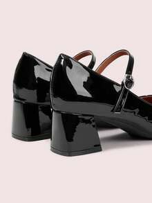 CUCCOO DOLLMOD 女士圆头黑色漆皮学院风JK女童装玛丽珍鞋，百搭舒适，可爱甜美。 - 黑色 - 查看 4