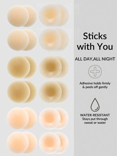 SHAPORA 6 Pairs Of Adhesive Bras In 3 Colors For Women