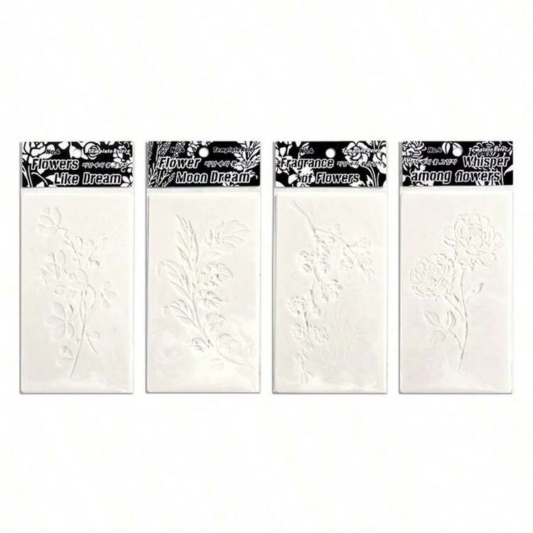 4pcs Set Flower Shadow Wind Art Stencils, Coloring Stencils, Cross-Border PET Hollow Out Drawing Stencils For Hand Newspaper - Sets - View 13