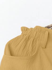 Omancia Women's Casual Solid Color Straight Leg Pants, Spring/Summer - Yellow - View 3