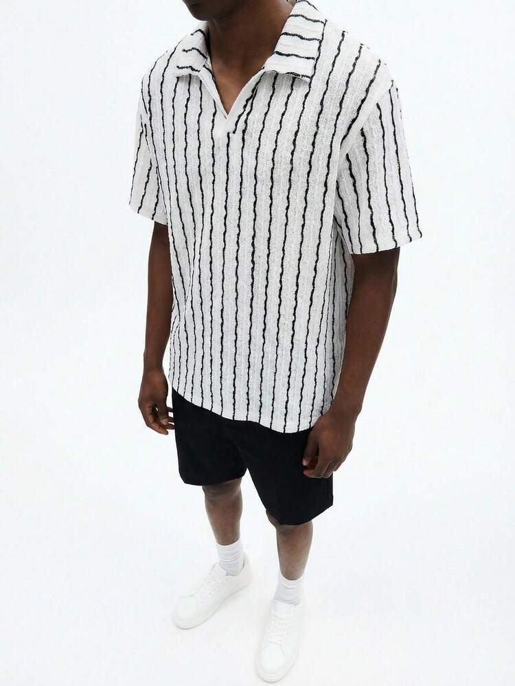 Striped Polo And Shorts Set