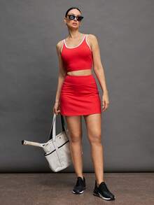 Activina Damtennisklänning med kontrastdetaljer - Röd - Visa 5