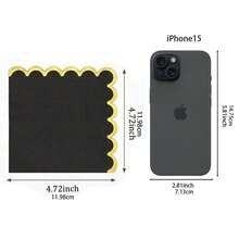 20/40/80Pcs 9.4*9.4Inches Scalloped Cocktail Napkins With Gold Foil Edge Thick Disposable Napkins Paper Pastel Party Napkins Beverage Napkins For Wedding Dinner Birthday Party - Black - View 7