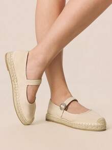 Styleloop Bohemian Style Holiday Style Leisure, Mary Jane Straw Rope Shoes, Bohemian Style, Travel Essentials, Summer Wear, Holiday Atmosphere - Mary Jane Beige - View 7
