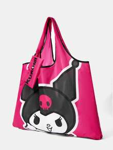 HELLO KITTY AND FRIENDS | SHEIN 女士时尚卡通图案防水大容量手提袋 - 玫紅色 - 查看 2