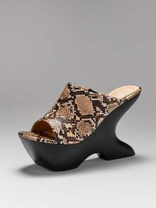 SHUZIA Sandal đế xuồng dày dặn, gợi cảm, họa tiết da rắn dành cho nữ. - Nhiều màu - Xem 7