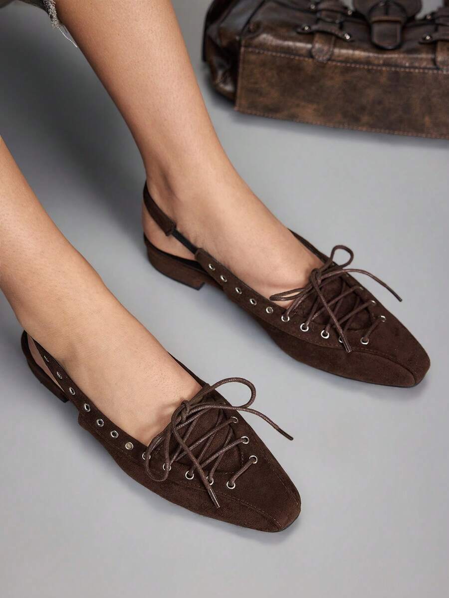 CUCCOO GRLICON Mary Jane Flat Bottom Low Vamp Fashion Strap Women's Shoes - Coffee Brown - View 1