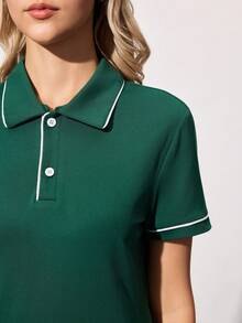 CourtClass Retro Polo Collar T-Shirt, Women Tennis Shirt - Multicolor - View 7