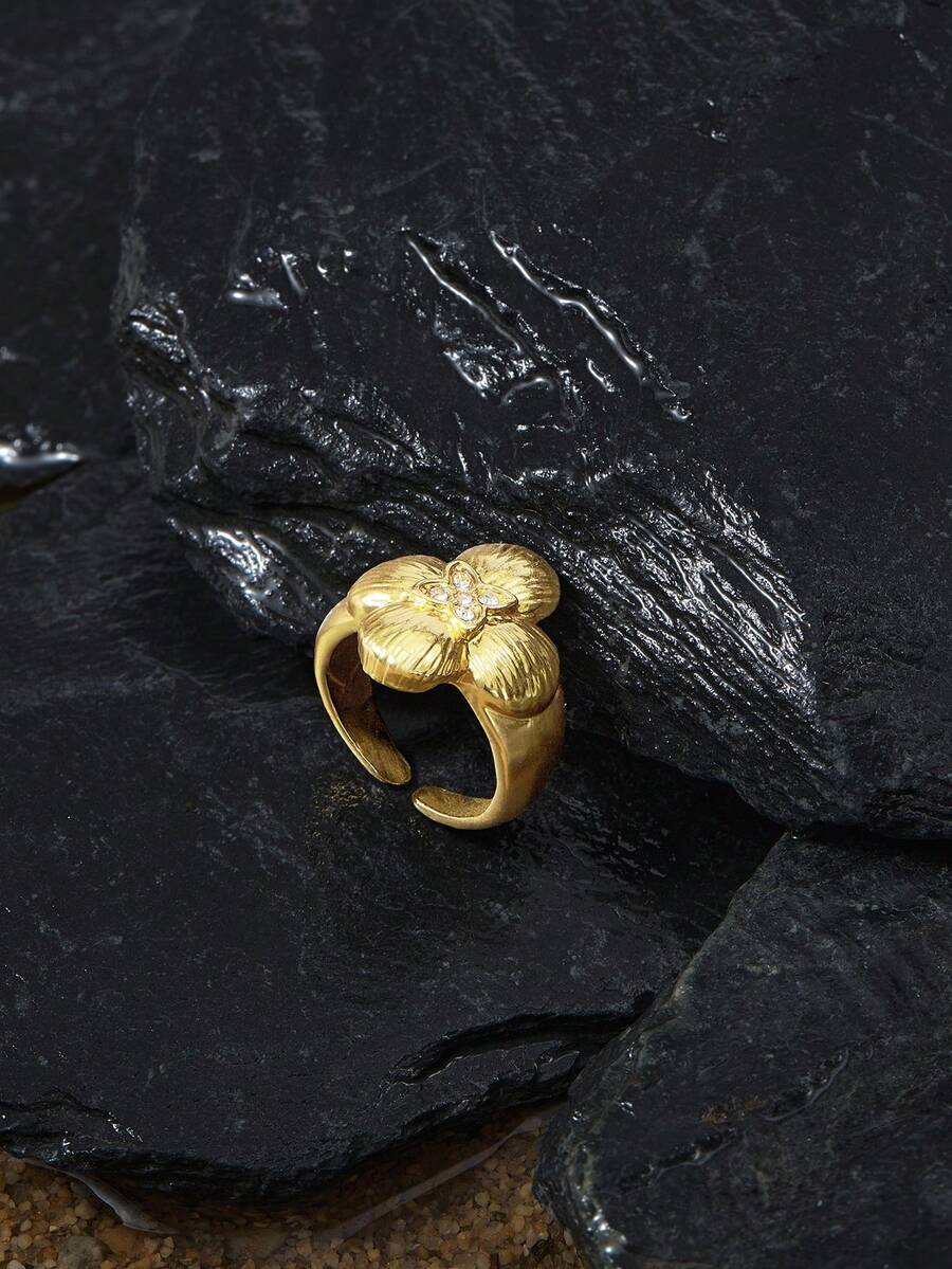 Opalesca Nhẫn đơn nữ, Trang phục, Phong cách cổ điển, Đính hạt, Phụ kiện cưới/cô dâu, Phong cách cổ tích/tiên nữ, Ngọc trai, Dành cho mẹ/phụ nữ/bé gái/người mẹ, Thanh lịch, Cao cấp, Sang trọng, Pha lê, Ngày lễ tình nhân, Quà tặng - Vàng - Xem 1