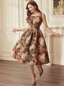 Vintamour Đầm chữ A cổ thuyền không tay, chất liệu jacquard, kiểu dáng cổ điển thanh lịch, có túi, thích hợp cho các bữa tiệc mùa hè, trang phục mùa hè cho nữ, trang phục mùa xuân cho nữ, váy mùa xuân cho nữ, quần áo mùa xuân cho nữ, trang phục nghỉ xuân cho nữ, quần áo mùa xuân cho nữ, đầm thanh lịch cho nữ dự tiệc, đầm dự tiệc thanh lịch cho nữ, đầm dự đám cưới cho nữ, đầm tốt nghiệp, đầm dự lễ thanh lịch, đầm thanh lịch cho nữ, đầm dạ hội. - Nhiều màu - Xem 1