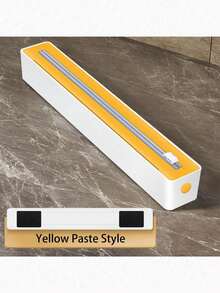 1pc 2-In-1 Kitchen Cling Film Dispenser With Cutter, Plastic Food Wrap Roll Holder - Multi-Functional Plastic Cutter For Cling Film, Baking Paper, And Foil - Essential Kitchen Organizer For Food Preservation And Storage - Multicolor - View 19