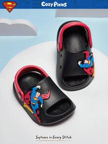 SUPERMAN X Cozy Pixies 1 đôi dép xăng đan đế bằng thoáng khí, thời trang, dễ thương, họa tiết 3D, thích hợp cho bé đi biển mùa hè, chống trơn trượt. - màu đen - Xem 4