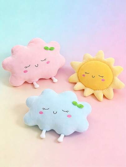 POKOJA LAND Đồ chơi nhồi bông hình mây mặt trời dễ thương, thuộc dòng Dream Sky, có các màu hồng, xanh dương và vàng để lựa chọn, thể hiện biểu cảm đáng yêu, thích hợp để trang trí phòng, giường, ghế sofa, là món quà sinh nhật, quà tặng ngày lễ dễ thương cho bạn bè của trẻ em.