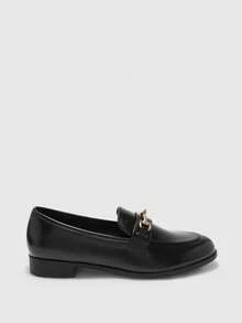 CUCCOO BIZCHIC Women's Metal Decor Casual Everyday Loafers Spring Shoes - Black - View 8