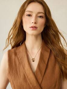 MOTF PREMIUM Pre-18k镀金虎纹石气质水滴精致吊坠项链 - 金黃色 - 查看 5