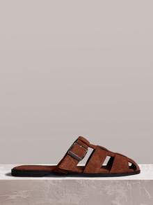 Styleloop Ladies, Buckles, Trim, Flat Sandals - Brown - View 3