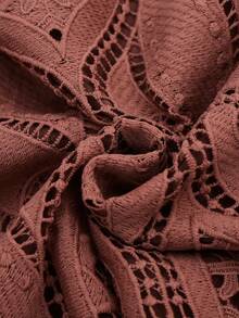 Modelyn Elegant High-Quality Plus Size Women Lace Blouse - Dusty Pink - View 3