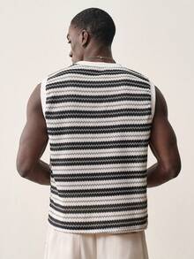 STYNVO 男士夏季休闲条纹圆领背心 - 彩色 - 查看 2