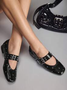 CUCCOO GRLICON 女士平底鞋 - 黑色PU - 查看 3