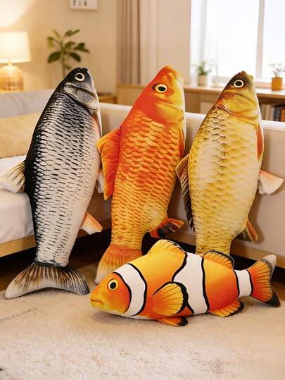 POKOJA LAND Artificial Fish Plush Doll-Super Soft Embracing Artificial Fish Toy Koi Plush Doll Pillow Doll Skin-Friendly Soft, Multi-Color Optional, Bedtime Partner And Room Decorations, Creative Birthday Gift For Children And Friends