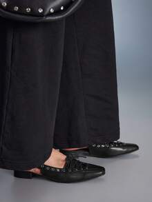 CUCCOO GRLICON Mary Jane Flat-Bottomed Low Vamp Strap Women's Shoes - Black - View 5