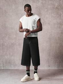 STYNVO 男士休闲字母印花背心，夏季 - 白色 - 查看 4