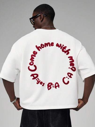 STYNVO Men's Casual Letter Embroidery Short Sleeve T-Shirt, Summer