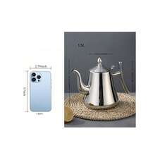 1个不锈钢加厚水壶，带可拆卸滤网、油箱和过滤器，可作咖啡壶、茶壶使用，适用于酒店餐厅，非常适合冲泡茶水，可用电磁炉加热，适合家庭和户外使用，可用洗碗机清洗（银色） - 銀色 - 查看 12