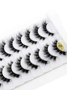 HBZGTLAD 10 Pairs Crisscross Extra Long Lashes, Natural-Looking False Eyelashes, Large Tiered Box, 3D Faux Mink Lashes, Eyelash Extension - Black - View 13