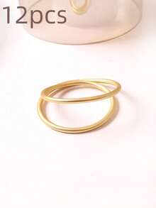 2/24 piezas Anillos de servilleta de metal en espiral, perfectos para decoraciones de mesa, bodas, fiestas y banquetes (Dorado mate). - Dorado - Ver 9
