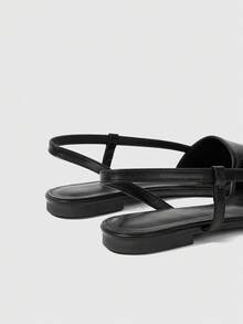 Sleekvia Women's Pointed Toe Casual Commuting Versatile Flat Shoes - Black - View 3