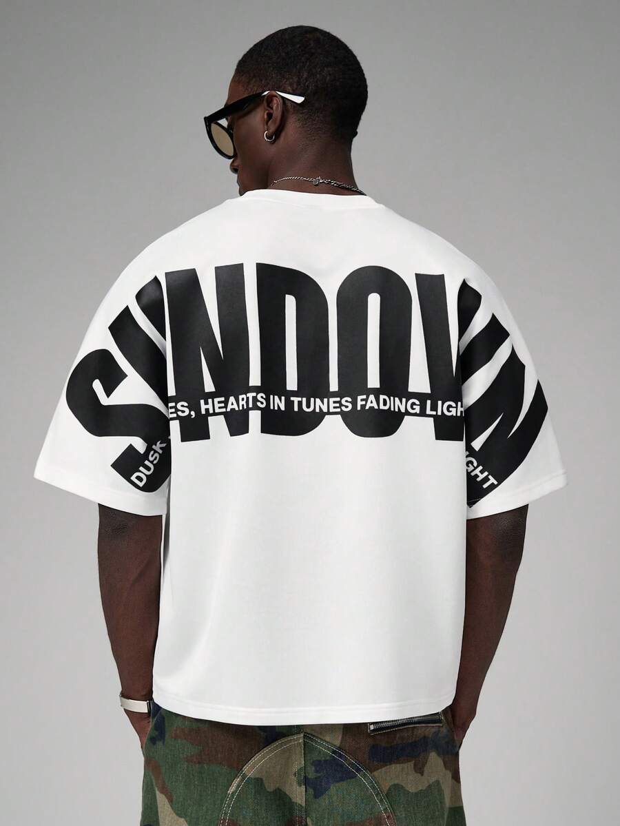 STYNVO Men's Casual Slogan Print Short Sleeve T-Shirt, Summer - White - View 1