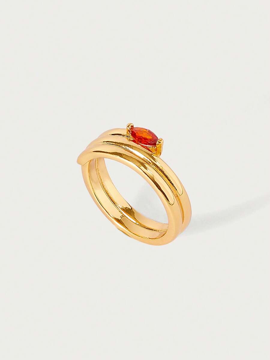 Glisma Women Single Ring,Outfits,Old Money,Metallic/Texture,Gemstone,For Mom/Women/Girl/Mother,Premium,Vintage,Classy,Valentine's Day,Gift - Yellow Gold - View 1