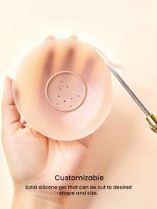 LUVLETTE Plus 可重复使用不粘性自粘隐形裸色硅胶乳贴 - 中间无胶 - 肉桂色 - 杏色 - 查看 2