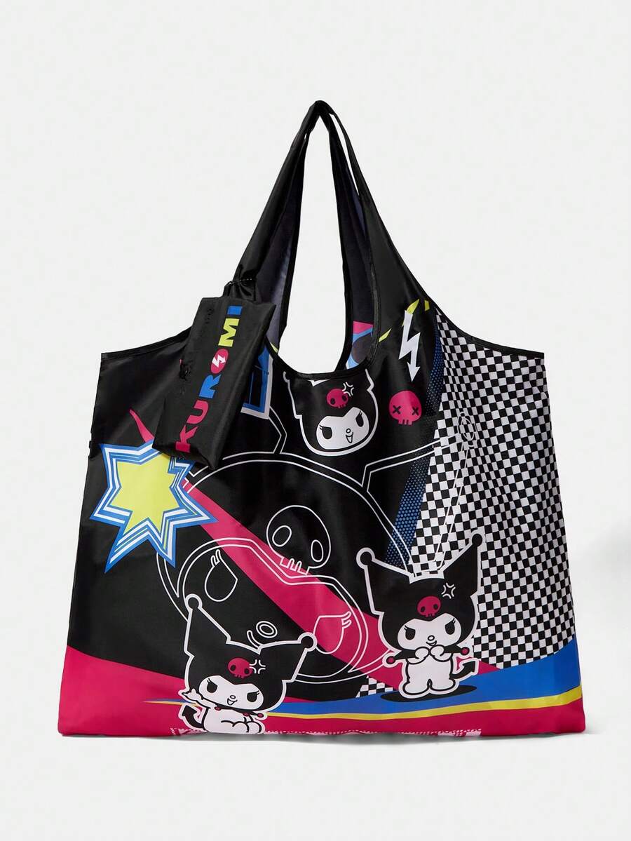 HELLO KITTY AND FRIENDS | SHEIN Tas Tote Wanita Motif Kartun Tahan Air Kapasitas Besar - grafiti - View 1