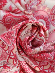 Vivid Eden Women's High Waist Wide Leg Palazzo Pants,Pastel Pink Paisley Print Loose Fit Trousers,Flowy Lightweight Bohemian Vacation Holiday,Boho,Autumn Beach - Hot Pink - View 7