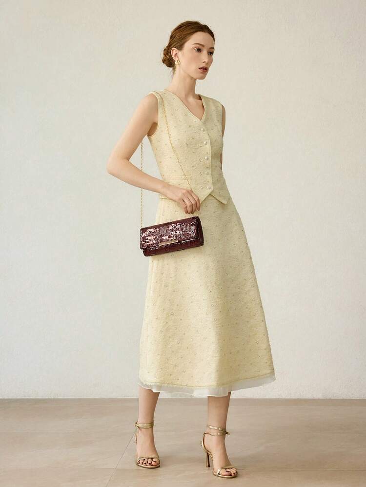 NEW WOMEN'S FRENCH SEQUIN CLUTCH BAG, DAILY DINNER