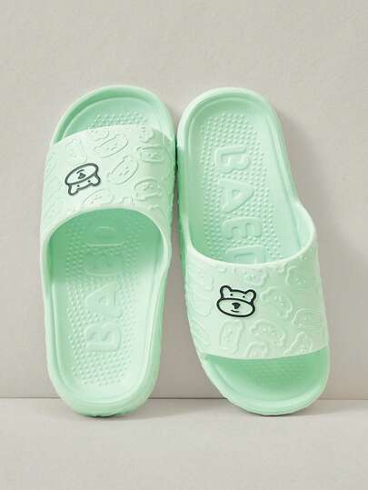 Cuccoo Ladies Stepping On Slippers, Basic Style, Comfortable Foot Feel, Summer Beach Walking Slippers, Home Slippers, Solid Color, Geometric Pattern, Suitable For Both Indoor And Outdoor Use