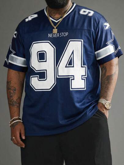 ResortEase Camiseta deportiva de béisbol de malla con cuello en V para hombres de talla grande